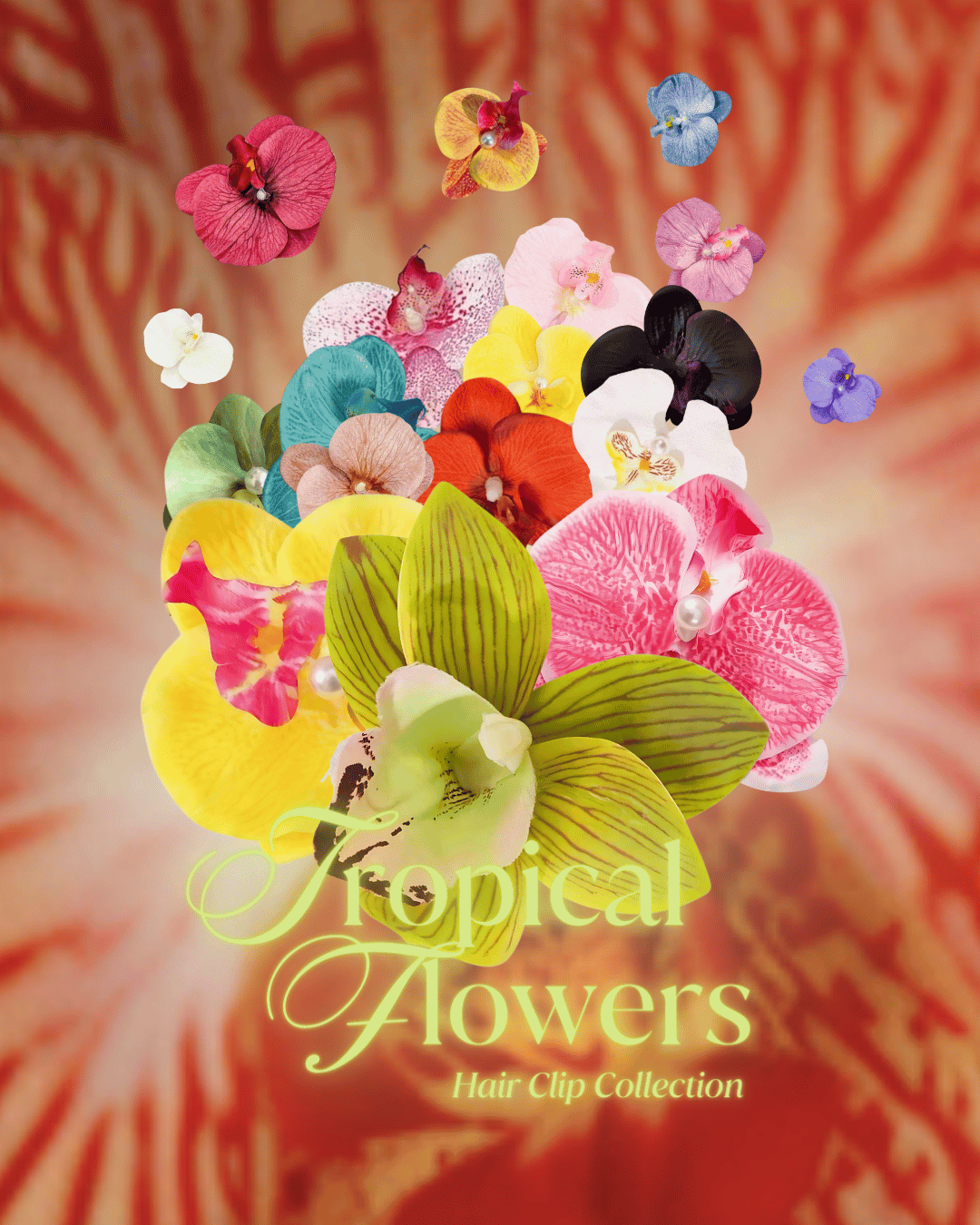 Pince à Cheveux Fleurs d'Orchidée - Tropical Orchid Flowers Hair Clip