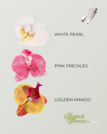 Pince à Cheveux Fleurs d'Orchidée - Tropical Orchid Flowers Hair Clip
